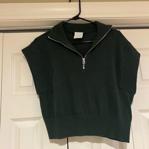 Varley half zip sweater vest- green